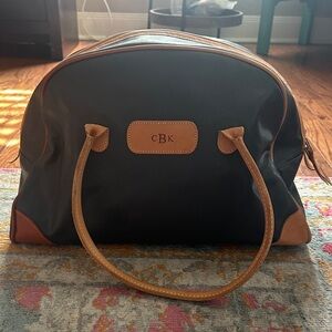 Jon Hart Vintage Traveler Overnight Bag – Charcoal Vinyl & Natural Leather